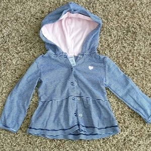 Carter's baby blue striped sweatshirt (size 12m)